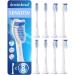 Pack of 8 demirdental Sensitive attachments suitable for Philips Sonicare replacement brushes soft brush heads for sensitive teeth white HX6058