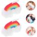Kisangel Rainbow Bath Balls - 4 Pcs Colorful Bath Sponge & Scrubber - Perfect for Rainbow Parties & Shower Decorations - Buy Online on GoSupps.com