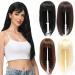 Yamel Hair Topper for Women Natural Synthetic Hairpieces 18 Inch Darkest Brown Hair Topper with Bangs Straight Wiglets Hairpieces for Thinning Hair Darkest Brown 18 Inch