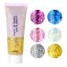 URAQT Body Glitter Gel 50ml Holographic Mermaid Sequins Glitter Chunky Cosmetic Glitter Face and Body Gel Sparkling Festival Party Lotion Glitter for Face Body Eye Hair Nail DIY Art (Gold)