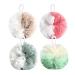 XTF2015 Bath Sponge Shower Loofahs Soft Net Body Scrubber Sponge Ball Durable Mesh Pouf Bath Loofah Sponge Body Wash Puff Pack of 4 (4 Packs 4) Mix Color-50g-4 packs 4.0