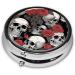 Flowers Skull Mini Round Pill Box | 3 Compartment Travel Pill Organizer | Portable Medicine Case for Home & Office - Buy Online on GoSupps.com