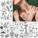 Black Tiny Temporary Tattoos - 20 Sheets Hands & Face Stickers for Men and Women - Flower, Moon, Snake Designs - Waterproof Body Art for Arm, Neck, Shoulder - Clavicle Tattoos - Buy Online on GoSupps.com