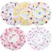 NATUCE 5 Pack Reusable Shower Cap Waterproof Shower Cap Elastic Bathing Cap Hair Protection Hair Cap for Women Spa Salon