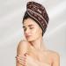 History Sculpture Brown -Microfiber Hair Towel Super Absorbent Quick Dry Hair Turbans For Wet Hair Drying Hair Bonnet Cap For Curly Long Thick Hair Hair Towel Wrap With Button For Women Girls Kids