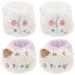 WOONEKY Lot de 4 Bracelets Absorbants en Polaire Douce Taille Ajustable Couleur Blanche Bande de Lavage Visage et Spa Accessoires Anti-Humidit pour Soins Personnels Domicile