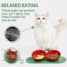 VETRESKA Non Slip Ceramic Cat Food Bowl | Tilted Feeding Bowls for Cats | Anti Vomiting Design | Wide Shallow Dish for Dogs and Puppies | Cherry - Buy Online on GoSupps.com