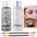 2 Color Body Glitter Gel Mermaid Scale Sequins Skin Long Lasting Sparkling Cream Eyeshadow Lip Nail Hair Painting Glitter Decorate Art Festival Party Make up Powder (Silver,White),with 2 Sponge Brush space silver,pearl white