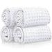 Sutera - Wash Towels Extra Absorbent Silverthread Washcloths Set - Pack of 4 White - 100% CA-Grown Cotton - Luxury Soft Durable Quick Drying Fabric Bathroom Face Cloths 12x12