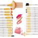 Bright Yellow Makeup Brushes Set - Professional Cosmetic Brush Set with Travel Bag, Cruelty-Free Fibers - Buy Online on GoSupps.com