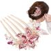 Crystal Hair Comb Rhinestone Bridal Hair Comb Wedding Hair Piece Headpiece for Women Girls Rose Red - Buy Online on GoSupps.com