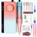 Saviland Nail Drill: Electric Nail Drill Machine 35000RPM Nail Drill Kit Professional Portable Nail File Gradient Color Nail Files and Buffers Salon Use Manicure Pedicure 03-orange Gradient Nail Drill