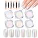 6 Colors White Pearl Chrome Nail Powder Kit Aurora Iridescent Powder Holographic Mirror Effect Mermaid Chrome Pigment Glitter Dust Powder Pearlescent Chrome Powder Nail Art Manicure