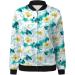 Women's Light Floral Bomber Jacket - Casual Summer Zipper Outwear in Mint Green - Stylish Aviator & College Jacket - Buy Online on GoSupps.com