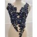 Beaded Flower Patches Sequin Applique lace Fabric Trim Motif Sewing Bridal Wedding Vintage 3D for Wedding Dress DIY Clothing Flower Applique (Black)  17 * 5.5