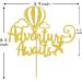 Adventure Awaits Cake Topper Congrats Grad/New Chapter Cake Topper 2024 Graduation/Retirement/Bon Voyage/Baby Shower/Moving Party/Travel Theme Party Decorations Supplies Gold Glitter - Buy Online on GoSupps.com