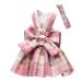 MYKOMI Pet Cat Dog Harness Cute Checkered Bowknot Mesh Breathable Vest For Small Dogs Cats Costume Torso Harness Stylish Ribbon Walking Harness & Leash Set (XS 1-3lb Pink) XS 1-3lb Pink