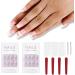 French False Nails 48Pcs Short Nude Full Cover Press on Nails with Jelly Glue - Pink | Nail Art DIY Kit for Women and Girls - Buy Online on GoSupps.com