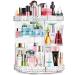 360 Rotating Makeup Organizer Vanity Adjustable Cosmetic Storage Organizers Large Capacity Makeup Display Case for Bedroom Bathroom Clear Acrylic Organizer Container for Cosmetic Brushes Lipsticks