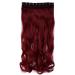 S-noilite Fashion One Piece Clip in Hair Extensions Half Full Head 5 Clips Curly Wavy Hairpiece 24 Inches(60cm)- Maroon mix Dark Red Maroon mix Dark Red 24 Inch