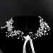 Handmade Crystal Rhinestone Floral Headpiece Wedding Bridal Hair Accessory - Silver Ivory Ribbon - Buy Online on GoSupps.com