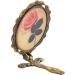 Vintage Rose Folding Handheld Mirror - Travel Vanity Makeup Oval Mirror - Buy Online on GoSupps.com