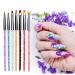 6pcs Nail Art Brush & Dotting Pen Set - Double-Ended Spiral Crystal Tools for UV Nail Art | International Shipping - Buy Online on GoSupps.com