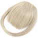 Clip In Bangs Hair Extension - Sandy Blonde & Bleach Blonde | Thick Straight Front Full Neat Fringe | 2 Clips One Piece for Women - Buy Online on GoSupps.com