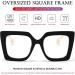 AIEYEZO Oversized Blue Light Glasses for Women - Anti Fatigue Computer Eyeglasses in Black - Buy Online on GoSupps.com