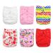 Babygoal Cloth Diaper Cover for Girls,Baby Adjustable Reusable Covers for Fitted Diapers and Prefolds, 6pcs Baby Clothes Covers+One Wet Bag 6DCF01 Girl Color 01