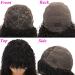 Amella Hair 10A Brazilian Virgin Curly Wig with Bangs - 16 inch Natural Black Glueless Half Machine Made Wig - Buy Online on GoSupps.com