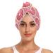 Small Pink Grapefruit Slices Hair Towel 2 Pack Super Absorbent Hair Drying Towel Quick Dry Hair Turbans Head Towel with Button Twisty Wrap for Women Girls