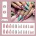 Teksome Medium Press On Nails - Ombre Fake Nails Cat Eye Almond Press On Nails 12 Sizes 24 Artificial Nails For Home Salon Manicure - Buy Online on GoSupps.com