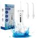 Water Dental Flosser - 350ML Cordless Water Flosser with 3 Nozzle Types 4 Modes Rechargeable Portable Dental Oral Irrigator for Home Travel- IPX7 Waterproof Water Tank White