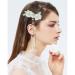 White Vintage Flower Pearl Barrette Earring Tassel Hair Pin Set - 3 Pairs | Kawaii Kimono Floral Hair Accessories for Women - Buy Online on GoSupps.com