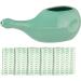 HealthGoodsIn Ceramic Neti Pot - Dishwasher Safe for Nasal Cleansing - Turquoise Color - 225 Ml Capacity + 5 Sachet Neti Salt - Buy Online on GoSupps.com