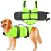 Dog Life Jacket PiliStar Adjustable Dog Life Jacket with Airbag Handle and Reflective Stripes (M Green)