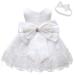 LZH Baby Girls Lace Dress Bowknot Flower Dresses Wedding Pageant Baptism Christening Tutu Gown 0-24 Months 3-4 Years White