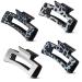 Hair Claws 4 pcs Claw Clip Set Rectangle Retro Silver Metallic Animal Print Claw Hair Clips For Girls Women Medium To Large Size 8.5cm