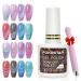 Universal Rainbow Cat Eye Gel Nail Polish Magnetic Holographic 9D Reflective Glitter Cateye Design Nails Art Polish Holo Iridescent Sparkle Flash Effect with Magnet Stick