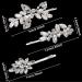 3-Piece Rhinestone Leaf Wedding Hair Clips - Elegant Bridal Accessories in Silver - Buy Online on GoSupps.com