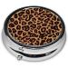 Cool Cheetah Leopard Portable Pill Box Round 3-Compartment Design for Small Pills Travel-Friendly & Stylish - Buy Online on GoSupps.com