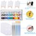 Mini Canvas Painting Set - Cridoz 47pc Kit with Primed Canvas, Easel, Acrylic Paint, Brushes & Palette for Kids Artists - Buy Online on GoSupps.com