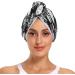 Black and White Flowers Dry Hair Cap | 2 Piece Quick Drying Towel Set with Button Headband | Super Absorbent & Soft Comfort - Buy Online on GoSupps.com