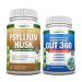 NutriONN Psyllium Husk Capsules & 4-in-1 Digestive Enzymes Combo - Targeted Gut & Digestive Health Support