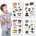 20 Sheets Secret Agent Spy Detective Temporary Tattoos Mystery Detective Clue Party Favors Accessories Decorations Spy Game Kit for Kids Boys