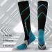 WSYKC Compression Socks - Opaque Knee High Support Stockings for Edema & Pregnancy | Closed Toes Black & Blue L/XL - Buy Online on GoSupps.com