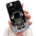 Tivenfezk nadoli for iPhone 7 plus/8 plus astronaut hidden stand shell caricature glitter stand soft silicone bling transparent protective cover iphone 7 plus/8 plus black