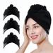 COGANA 3Pack Microfiber Hair Towels, Hair Towel Wrap for Women, Hair Drying Towel with Button, Hair Wrap Towel for Curly Hair, Hair Turban for Wet Hair(10Wx28L, Black) Black 3 Pack 10Wx28L