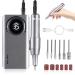 Professional Electric Nail Drill Machine, Portable Rechargeable 35000RPM Nail Drill for Acrylic Gel Nails, Manicure Pedicure Polishing Shape Tools for Home and Salon Use,Grey